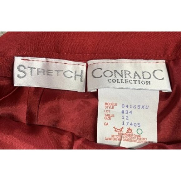Vintage Conrad C Collection Two Piece Burgundy Skirt Suit 12 Made in Canada - Picture 15 of 16